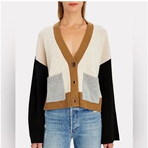 Frame Denim Color Block Cashmere Cardigan
